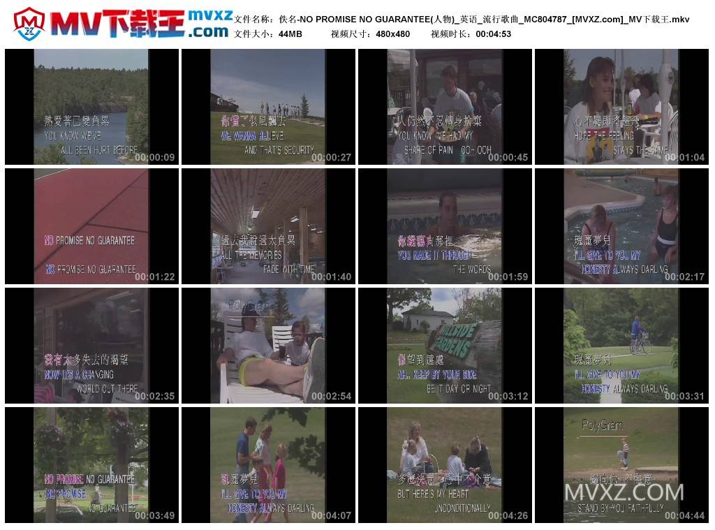 佚名-NO PROMISE NO GUARANTEE(人物)_英语_流行歌曲_MC804787